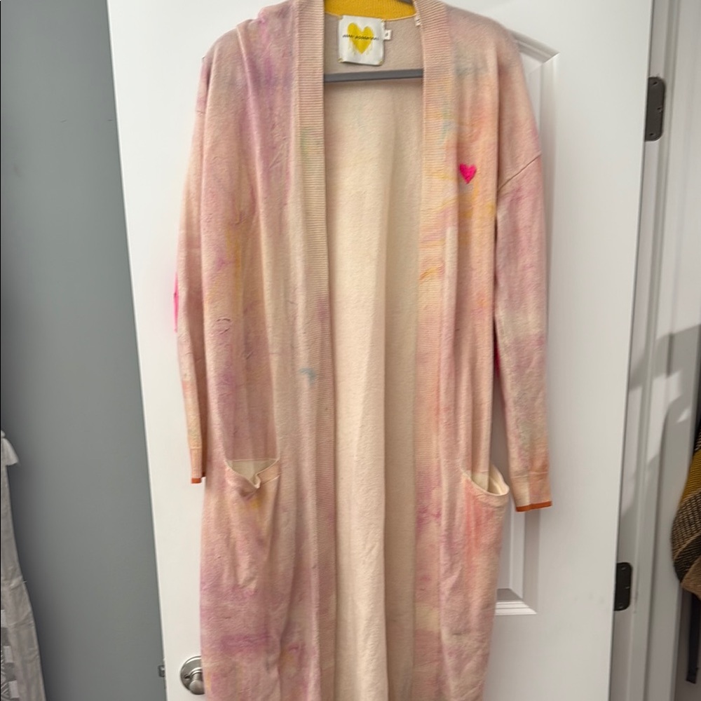 Kerri Rosenthal Multicolor Duster Cardigan with Heart Detail